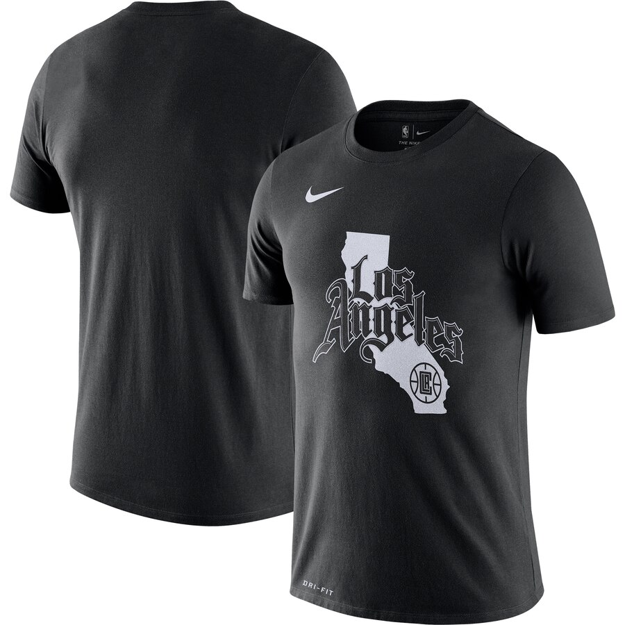 Men 2020 NBA Nike LA Clippers Black 201920 City Edition Hometown Performance TShirt.->nba t-shirts->Sports Accessory